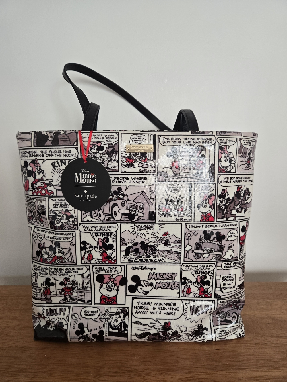 Kate Spade New York x Disney Black & White Comic Tote